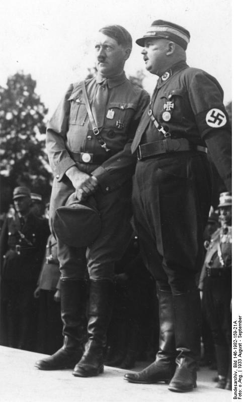 Hitler and Ernst Röhm, August 1933.