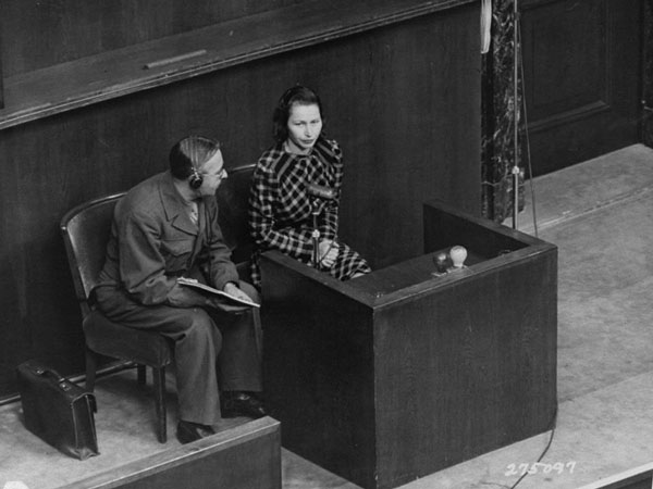 Wladislawa Karolewska as witness in Nuremberg