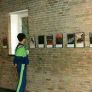 Students visit the &quot;Childhood in Birkenau&quot; exhibition of Karl Stojka’s paintings, held at the Tellkampf School.  fotograph: Hans Heintze