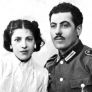 Emil Christ in his soldier's uniform, with his cousine in the time of World War II